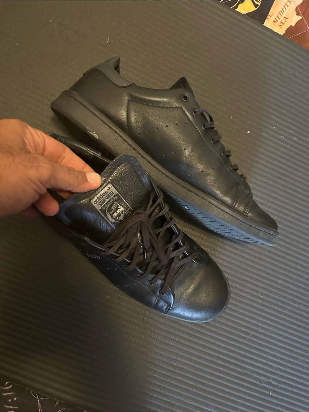 adidas Black Low-Top Leather Sneakers
